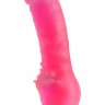Розовый фаллоимитатор с шипами для клиторальной стимуляции - 17,8 см.