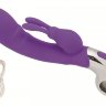 Фиолетовый вибратор Embrace Bunny Wand - 21 см.
