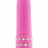 Розовый вибратор Diamond Pink Petit с кристаллами - 11 см.