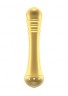 Вибратор с ребристой головкой The Emerald Gold - 16,3 см.