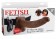Коричневый фаллопротез с вибрацией 9  Vibrating Hollow Strap-On with Balls - 24 см.