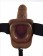 Коричневый фаллопротез с вибрацией 9  Vibrating Hollow Strap-On with Balls - 24 см.