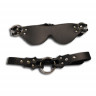 Чёрная кожаная маска и кляп-рамка  Eye mask   ring gag