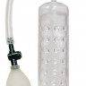 Прозрачная вакуумная помпа Horny Dots - 19,5 см.