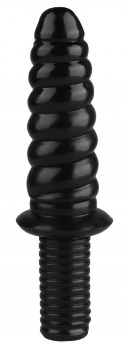 Черный фантазийный фаллоимитатор  Улитка  - 28 см.