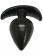 Черная коническая анальная пробка с ограничителем - 8,5 см.