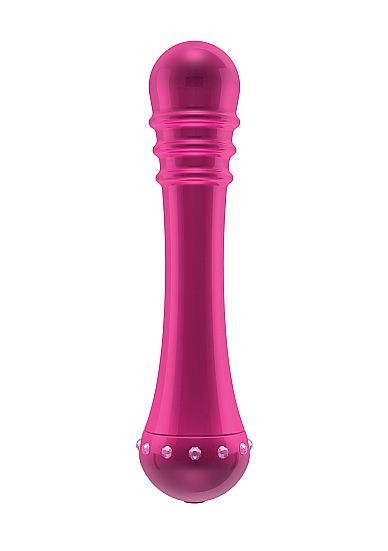 Вибратор с ребристой головкой The Emerald Pink - 16,3 см.