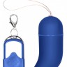 Синее виброяйцо Medium Wireless Vibrating G-Spot Egg с пультом - 7,5 см.