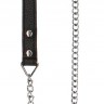 Черный поводок Leather Handle Chain Lead
