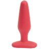 Шероховатая анальная пробка Butt Plugs No Skid Slim/Medium Red - 13,9 см.