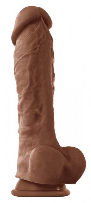 Кофейный фаллоимитатор на присоске 8 Dildo - 24,5 см.