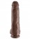 Коричневый фалоимитатор-гигант на присоске 11  Cock with Balls - 28 см.