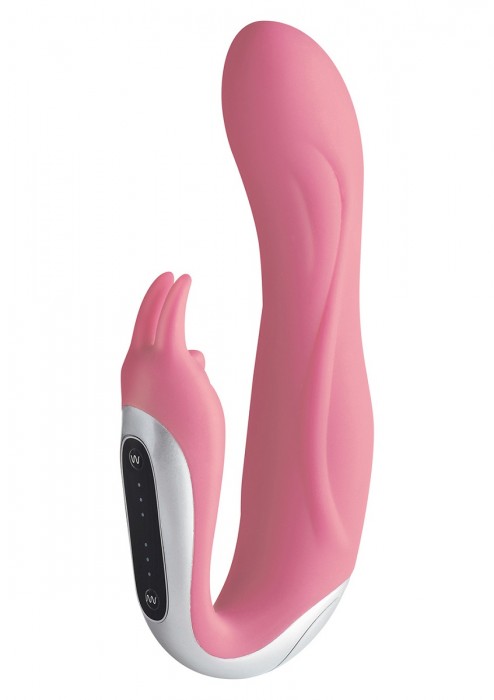 Розовый вибратор Hi-Tech Neo Rabbit Pink - 17,5 см.