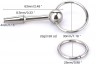 Конусообразный уретральный металлический стимулятор с ограничителем-кольцом