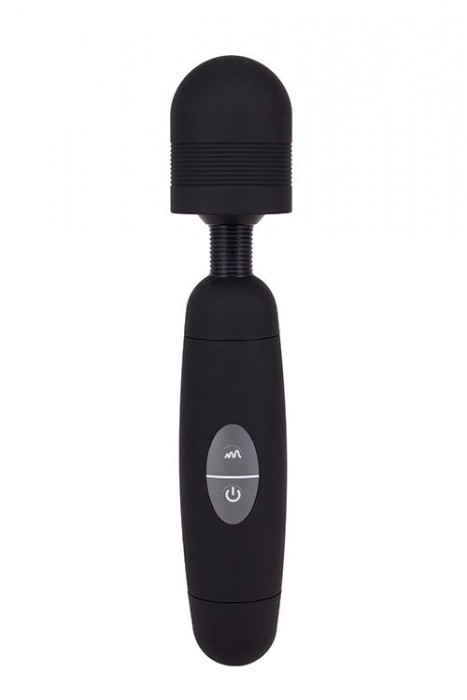 Черный жезловый вибратор POWER TIP MASSAGE WAND - 24 см.