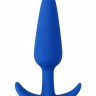 Синяя анальная пробка для ношения Slim Butt Plug - 8,3 см.