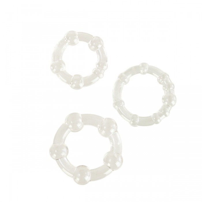 Набор из 3 прозрачных эрекционных колец различного диаметра Island Rings