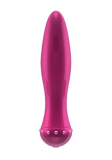 Вибратор-торпеда с кристалликами The Gem Pink - 16,6 см.
