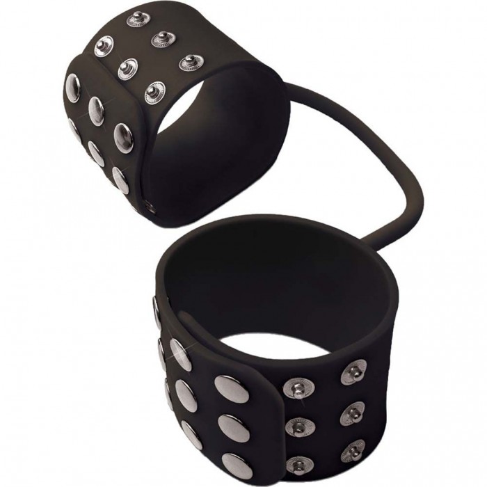 Черные наручники из силикона SILICONE CUFFS