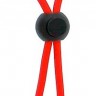 Красное эрекционное лассо с одной бусиной-утяжкой STRETCHY THIN LASSO