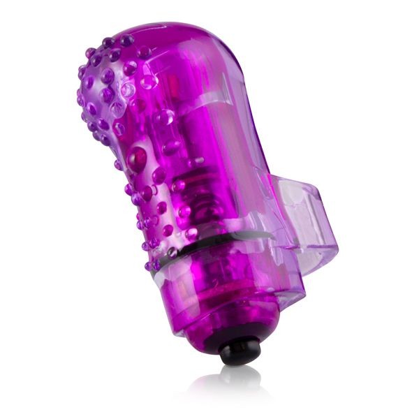 Фиолетовый вибростимулятор на пальчик Nubby