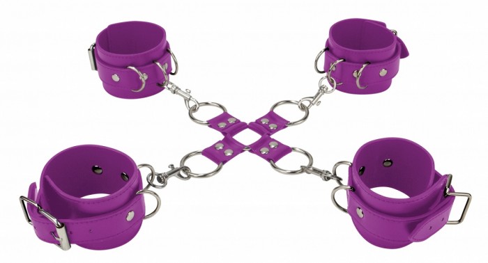 Фиолетовый комплект оков Hand And Legcuffs