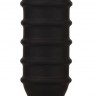 Чёрный силиконовый анальный массажер MENZSTUFF RIBBED TORPEDO DONG - 13 см.