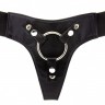 Черные трусики Harness Deluxe для страпона O-ring