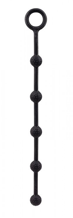 Чёрная анальная цепочка DELIGHT THROB ANAL SPIKED BEADS - 25 см.
