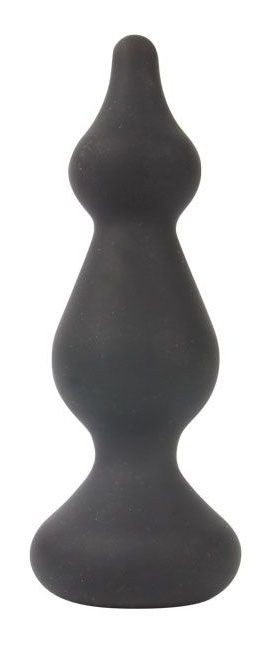 Черная анальная втулка-елочка - 12 см.