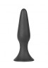 Черная анальная втулка Silky Buttplug Medium - 12,5 см.