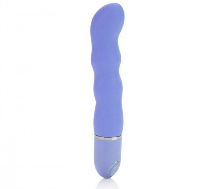 Голубой гнущийся вибратор 10-Function Silicone Pleasure Bendie Wavy G s - 17,8 см.