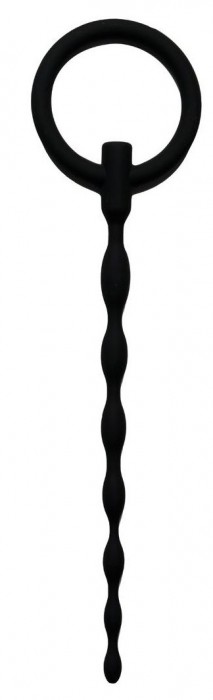 Черный силиконовый уретральный плаг Silicone Penis Plug - 16 см.