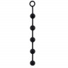 Чёрная анальная цепочка DELIGHT THROB ANAL STRIPPED BEADS BLACK - 25 см.
