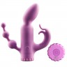 Фиолетовый вибратор с отростками TRIBRATOR 6INCH RECHARGE VIBE - 14 см.