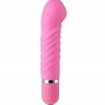 Розовый мини-вибратор с увеличенной головкой и рёбрами NEON FANTASY STICK PINK - 11 см.