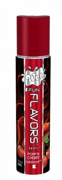 Разогревающий лубрикант Fun Flavors 4-in-1 Popp n Cherry с ароматом вишни - 30 мл.