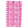 Фиолетовая насадка на пенис с шипами и шишечками BASICX TPR SLEEVE PINK 0.7INCH