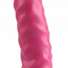 Розовая рельефная анальная втулка - 22,5 см.