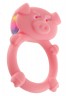 Розовое кольцо на пенис с вибрацией MAD PIGGY C-RING