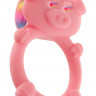 Розовое кольцо на пенис с вибрацией MAD PIGGY C-RING