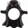 Чёрное эрекционное виброкольцо Gentle Ghost Cockring в виде привидения