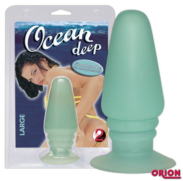 Зелёная анальная втулка Ocean deep - 13,5 см.