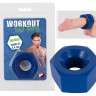 Широкое синее кольцо для пениса Workout Nut Ring