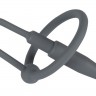 Серый уретральный плаг с силиконовым кольцом под головку Penis Plug