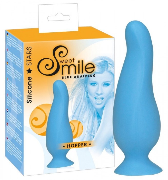 Голубая анальная втулка Smile  Hopper - 10 см.