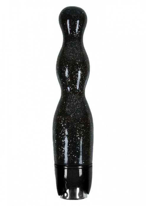 Чёрная виброёлочка Starlight Gems Libra Vibrating Massager - 20,5 см.