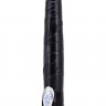 Чёрный вибромассажер Long John Realistic Thrusting Vibrator с функцией толкания - 20 см.