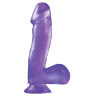 Фиолетовый фаллоимитатор c мошонкой Basix - 17,8 см.