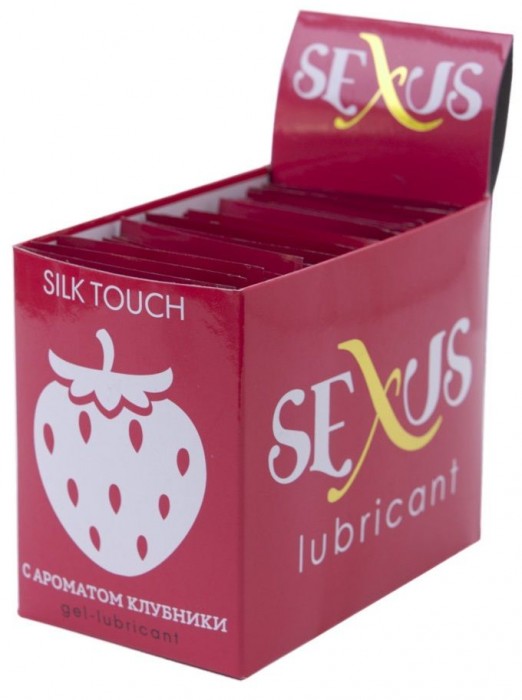 Набор из 50 пробников увлажняющей гель-смазки с ароматом клубники Silk Touch Stawberry  по 6 мл. каждый